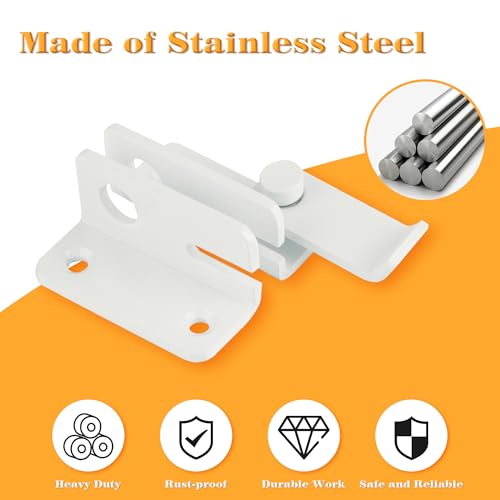 Alise Flip Latch Gate Latch White Shed Lock Shed Latch Barn Door Lock Locking Latches for Barn Fence Cabinet Garden Garage Window Pet Dog Cage,Stainless Steel Shed Door Latch Barn Door Lock,S-Size | Stainless Steel Door Lock Latches for Shed Barn Wooden F