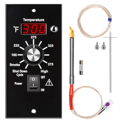 Digital Temperature Controller Replacement Parts BAC236 for Traeger Grills | Upgrade Control Board Replacement Parts for Traeger Pellet Smokers, with 7" RTD Temperature Sensor Probe and Hot Rod Igniter