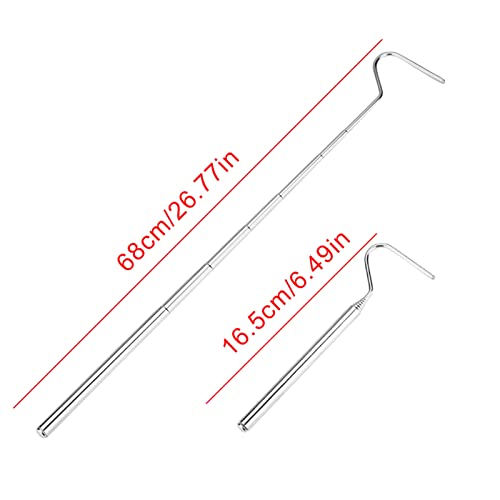 AYNEFY Reptile Feeding Tools,2Pcs RTelescoping Snake Reptile Catcher Capture Hook Stainless Steel Extensible Reptile Capture Hook Reptile Hatching Supplies