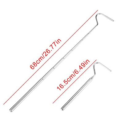 AYNEFY Reptile Feeding Tools,2Pcs RTelescoping Snake Reptile Catcher Capture Hook Stainless Steel Extensible Reptile Capture Hook Reptile Hatching Supplies