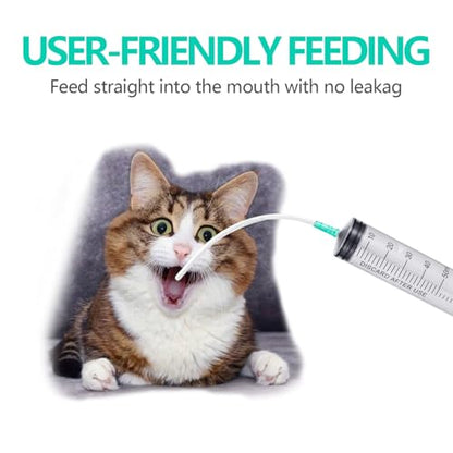 9-Piece Puppy Tube Feeding Kit – Includes 5 Feeding Tubes, 3 Syringes (10ml, 30ml, 60ml) & 1 Bulb Syringe – Ideal for Small Pets, Kittens, Lambs & Whelping Care