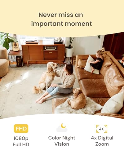 Furbo Mini Pet Camera [No Monthly Fee] | 130° Wide View, Barking/Meowing Alerts, 2-Way Audio, Night Vision, Mountable Design, Pet Monitoring, No AI Alerts or Rotation - style: Mini Camera