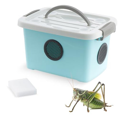 1 Pack Cricket Breeding Box Insect Keeper Reptile Feeding Box for Reptile Bearded Dragon Leopard Gecko Lizard Frog Snake