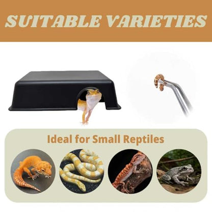 Reptile Hide Box,Snake Hide,Reptile Hides Cave for Tank,Small Animal Hideaway,Easy to Clean,for Snakes,Lizards,Leopard Gecko and Baby Ball Python(9.45"x2.36"x6.85")