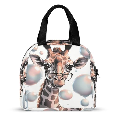 Giraffe Lunch Bag for Women Men | Insulated Lunch Box Leakproof Food Meal Containers Reusable Foldable 6L Capacity Lunch Tote Bags for Work Picnic Travel - color: style-17