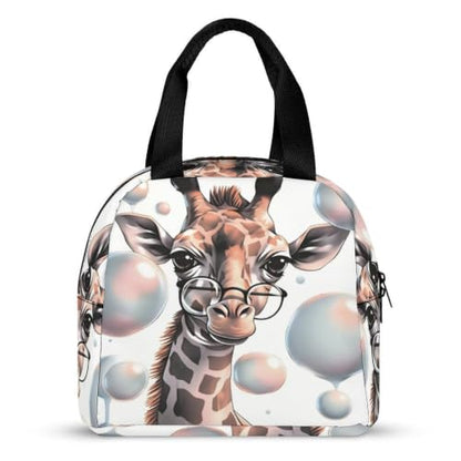 Giraffe Lunch Bag for Women Men | Insulated Lunch Box Leakproof Food Meal Containers Reusable Foldable 6L Capacity Lunch Tote Bags for Work Picnic Travel - color: style-17