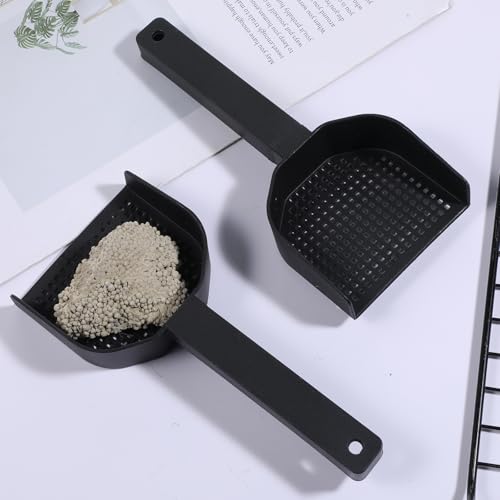2Pcs Poop Scooper Cat Litter Scooper Small Holes 2mm for Rabbit Small Pets | 2.95 in × 5.9 in, Plastic Handle Fine Mesh Sifting Shovel for Guinea Pigs, Rabbits, Easy Waste Cleaning