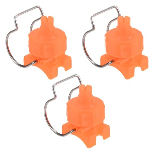 M METERXITY 3-Pack Flat Fan Spray Tips, 2mm Pore Plastic Spray Nozzle with Clip Adjustable Atomization Nozzle for 1-1/4" Hose, 0.24 Cubic Meters Per Hour [Orange, 65 Degree] - size: 2mm x 1-1/4"