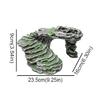 Reptile Hide Cave Turtle Basking Platforms Reptile Terrarium Shale Rock Reptile Habitat Accessories for Aquarium Bearded Dragon