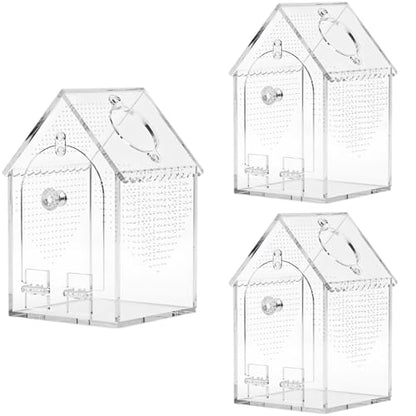 Transparent Acrylic Small Animal Breeding Box, House Shaped Reptile Feeding Enclosure, Front Opening, Locking Latch, Waterproof, for Jumping Spider Terrarium, Small Lizards, Beetle