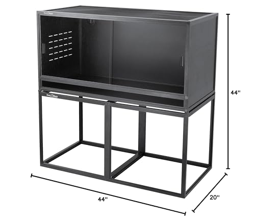 Reptile Enclosure Stand Bundle: Elevate Your Habitat - Includes Stand and Extra Enclosure for a Complete Elevated Setup 44 inches Width(Black) - color: Black, size: M-44''-Stand with enclosure