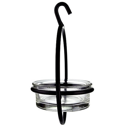Hummble Hanging Glass Bluebird Mealworm Feeder for Wild Birds, High Protein Feeder for Bluebirds, Decorative Outdoor Feeder, Easy Fill and Clean 3.4 oz