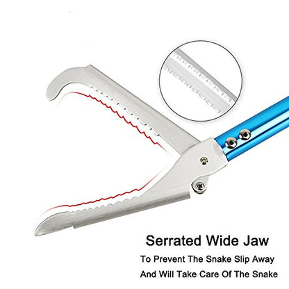 Snake Tong Catcher–Professional Reptile Rescue Grabber Aluminum Alloy with Wide Jaw Locking Mechanism and Comfort Grip for Safe Rattlesnake Control and Removal Tool (60inch Snake Tong) - style: 60inch Snake Tong