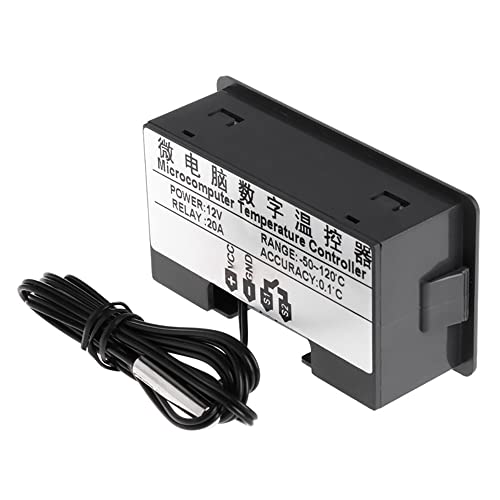 W3230 Digital LED Temperature Controller Module Digital Thermostat Switch with Waterproof Probe Programmable Heating Cooling Electronic Thermostat Range from -50℃ to 120℃ (12V 10A 120W) (2 Pieces) - style: DC 12V