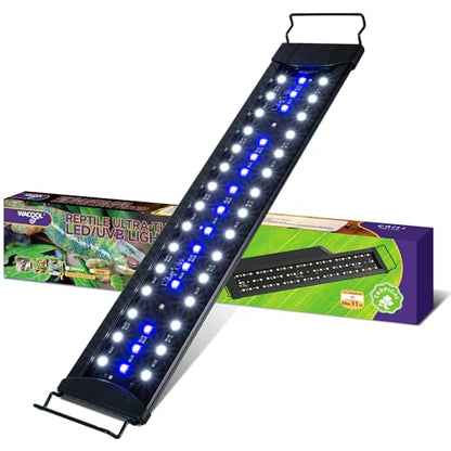 WACOOL TERRA Dimming LED UVB Reptile Light, 24“ LED Reptile Light Bar with Brightness Adjustment & 3 Light Modes, UVB 5.0