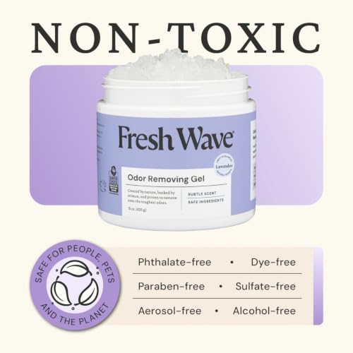 Fresh Wave Lavender Odor Eliminator Gel 15 oz - Air Freshener for Home | Lasts 30-60 days. Plant-based odor absorber. No perfumes or harsh chemicals. Bathroom & closet deoderizer. Refills available. - size: 15 Fl Oz (Pack of 1)