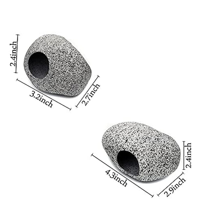 Aquarium Decorations Rock,Stackable Fish Tank Decor Cave, Ceramic Shelters | Shrimp Habitat, Breeding Tube, Hiding Cave, Stackable Fish Tank Decor Cave, Betta Fish