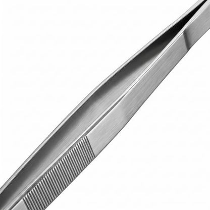 1 Pc 18.5 Inch Extra Long Curved Stainless Steel Aquarium Tweezers - Feeding Tongs for Fish Tank, Terrarium, Aquascaping, Reptile Snake (Silver)