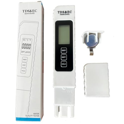 2025 New Digital Water Quality Tester, 4-in-1 TDS EC Temperature (°C/°F) Meter, 0-9990ppm Range, for Drinking Water, Aquariums, RO/DI Systems Battery Included