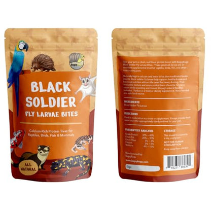 Black Soldier Fly Larvae Bites All Natural Dried Calcium Protein Treat for Reptiles, Geckos, Bearded Dragons, Hedgehogs