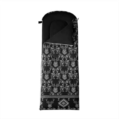Erosebridal Hawk Moth Sleeping Bag for Kids Spooky Aztec Wearable Camping Blanket for Hiking Outdoor Travel Hunting Sleep Bag - color: Black Rustic Deer