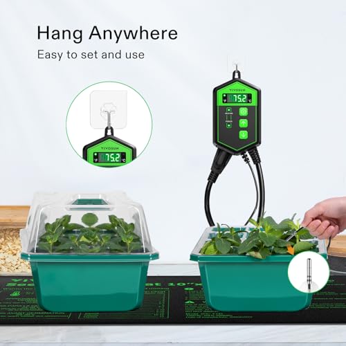 VIVOSUN Digital Heat Mat Thermostat Controller, 40–108 ºF 1000W for Reptiles, Seedlings, Germination, Incubation and Fermentation | 40–108 ºF 1000W for Reptiles, Seedlings, Germination, Incubation and Fermentation