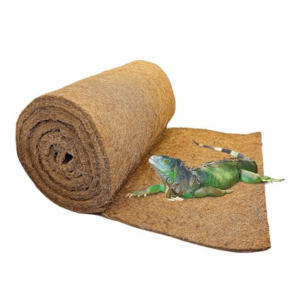 Hamiledyi 118x15.7in Reptile Carpet Coconut Fiber Substrate Large Coco Liner Roll Lizard Cage Mat Natural Coco Fiber Bedding for Bearded Dragon Turtles Iguana Tortoise Pad Garden Decoration - size: 15.7x118Inch