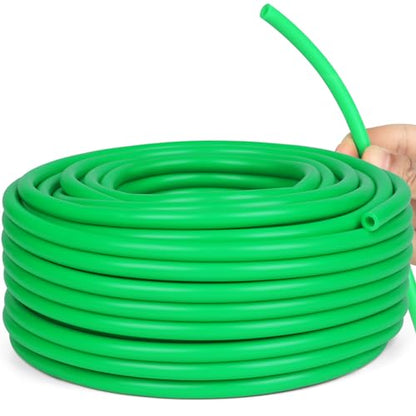 1/4 inch Drip Irrigation Tubing 100ft Green Blank Distribution Hose Perfect for DIY Garden Irrigation Hose System, Hydroponics, Misting Tubing (100FT) - size: 100FT
