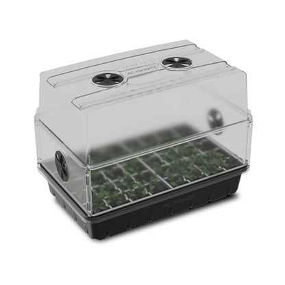 AC Infinity Humidity Dome, Heavy-Duty Germination Kit with 3 mm Thick Dome, Sturdy Drip Tray, 5x8 Cell Seedling Tray, and Vented Height Extension Panels, for Seed Starting, Propagation, Cloning Plants | Dome, Sturdy Drip Tray, 5x8 Cell Seedling Tray, Vent