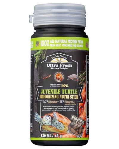 Ultra Fresh Floating Juvenile Turtle Food, All Natural Ingredients, Wild Sword Prawn, w/Deodorizing Probiotics, Juvenile Turtle Deodorizing Nutri Stick 1.6 oz - size: 1.6 Ounce (Pack of 1)