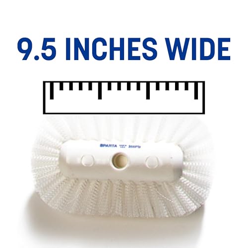SPARTA 5-1/2" Tank and Kettle Scrub Brush Head Heavy-Duty Tile Brush, Handle Compatible (Sold Separately) for Access in Spacious Containers, Nylon Bristle, 9.5 x 5.5 x 4 Inches, White - size: 9.5 Inches