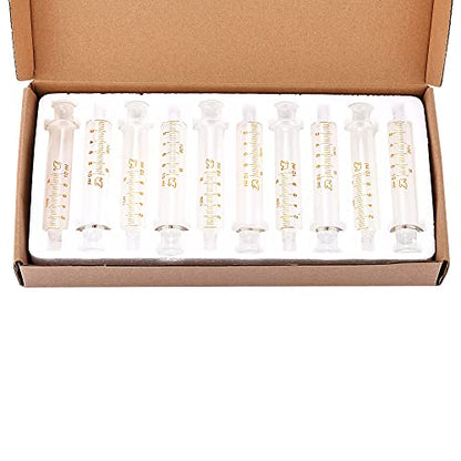 10 Pack 10ml Glass Syringe With Caps