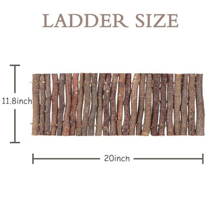 Hamiledyi Bunny Extra Large Ladder, 11.8 in X 20 in Wooden DIY Toy Rodents Chewing & Climbing Bridge Chinchillas Cage Tunnel/Hideout/Hut/Ramp/Divider for Small Animal Guinea Pig - size: M