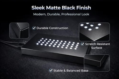 36 White-Light LED Lighted Base for Glass Art - Crystal Display, Lighted Acrylic Base, Glass Vase for Centerpiece Stand, Matte Black - style: 36 LED