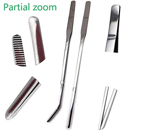 Acrylic Coral Spot Feeder Long Tube,Aquarium Tweezer for Reef Anemones Eels Lionfish,Stainless Steel Straight Curved Aquarium Tweezer Reptile Feed Tong Spatula Tool for Aquatic Plant Spider Snake