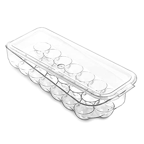 BINO Plastic Egg Container for Refrigerator - Clear, 21 Count, Sturdy, Durable - size: 21 Egg
