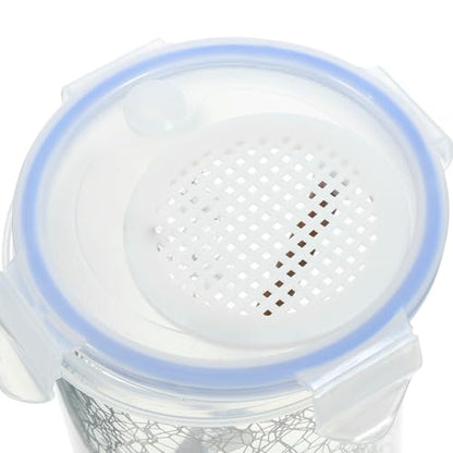 Plastic Reptile Feeding Box with Ventilation Holes, Easy to Mantis Breeder Cage for Small Crawling, Pet Supply Terrarium Container