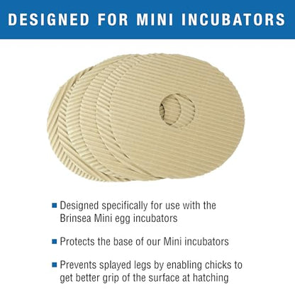 Brinsea Cardboard Hatching Mat for Mini Egg Incubators, Pack of 6 | Authentic Brinsea Mini II Incubators liner; textured, disposable floor covering helps chicks grip safely during hatching - size: Mini, 7 Eggs