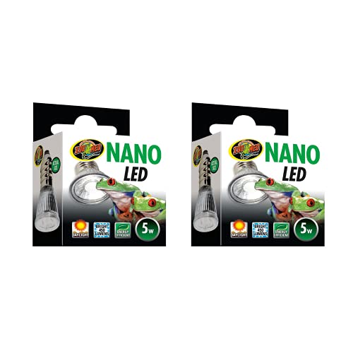 's Bundle with Zoomed 5w Nano LED Reptile Light (2 Pack) - Bright Daylight Viewing Bulb & Includes Attached Pro-Tip Guide