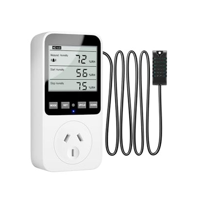 Temperature and Humidity Controller, Thermostat Controlled Outlet | Temperature Humidity Alarms for Humidifier, Plug In Digital Humidistat Controller Switch for Mushroom, Greenhouse, Reptile
