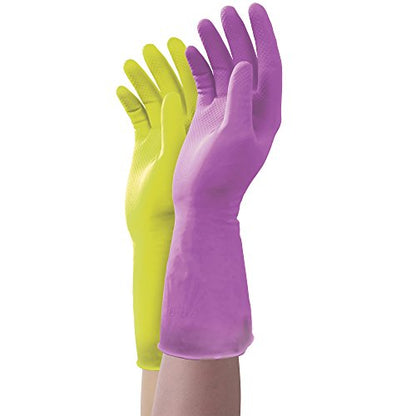 Mr. Clean Duet Reusable Latex Cleaning Gloves with Non-Slip Grip, 2 Pair, Small - size: Small (Pack of 2)