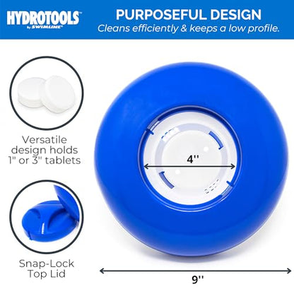Swimline HYDROTOOLS BY SWIMLINE 8720 Extra Large Capacity Pool & Spa Chemical Dispenser | Compatible With Bromine & Chlorine Supports 1-3’’ Tablets | Adjustable Control Ring For Customizable Flow Rate - color: Classic