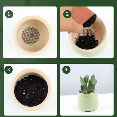 Sylken 200 Pack Flower Pot Hole Mesh Pad, 4" Rounds Drainage Hole Mesh Pad - Ultimate Gardening Solution Preventing Soil Loss, Anti-Slip, Bonsai Bottom Grid Mat Gifts for Women Gardeners! - size: 4"