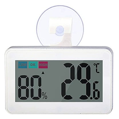 Reptile Thermometer Hygrometer Digital Gauge with Hook & Suction Cup, Accurate Temperature and Humidity Monitor for Reptile Terrarium, Bearded Dragon Tank, Snake Lizard Gecko Habitat (White) - color: White
