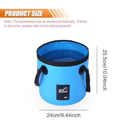 Collapsible Bucket Water Container with Handle - 5 Gallon 20L Multifunctional Portable Wash Basin - Foldable Water Bucket for Camping Fishing Hiking Gardening Car Washing&Outdoor Use(SkyBlue) - color: Skyblue