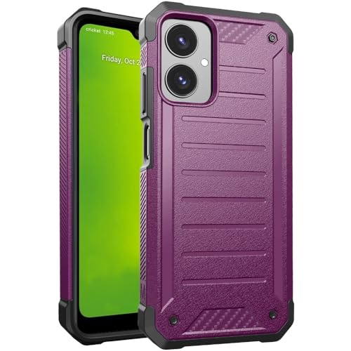 for Cricket Icon 2026 (Regular Version) Premium Tough Hybrid Cover Phone Case + Extreme Band (Purple) - color: Purple