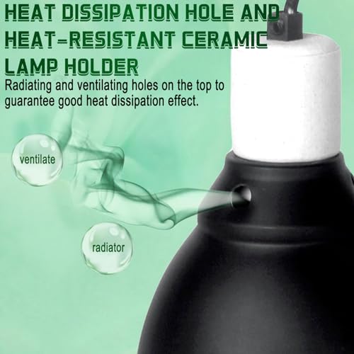 BNOSDM Reptile Light Fixture,5.5 Inch Shallow Dome Reptiles Heat Lamp Fixture for UVB UVA Bulb,Heat Basking Bulb,Optical Reflection Heat Lamp Fixtures for Reptile Amphibian Tank Terrariums - size: 5.5 Inch Shallow