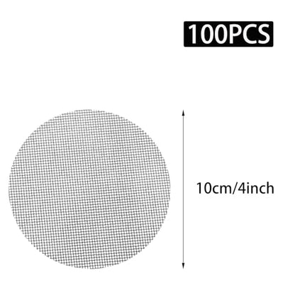 PINE & LINEN 100pcs Flower Pot Hole Mesh Pad, Round Drainage Mat Plant Potting Grid Mat, Prevent Soil Loss for Gardening/Gardeners(10cm/4inch) - size: 10cm/4inch