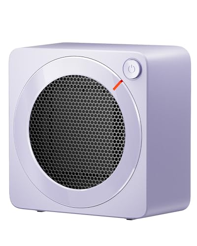 Gaiatop Mini Space Heater, Lightweight PTC Ceramic Fast Heating 500W Energy Efficient for Indoor Use, Overheating & 45° Tip-Over Protection, Portable Desk Electric Heaters for Office Home Purple - color: Purple