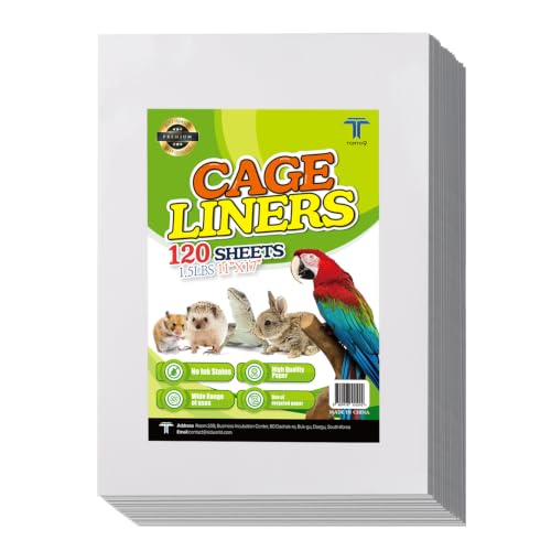 TORTO9 Cage Liner Sheets for Birds – 120 Pack, 11 x 17 in, 1.5 lb | Acid-Free & Non-Toxic Paper | Safe Pet Bedding, Craft Supply, Packing & Shipping Use - size: 11 x 17 in